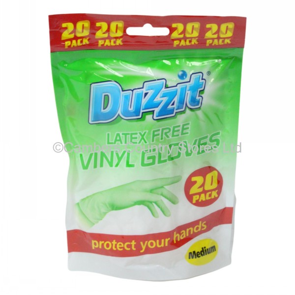 Duzzit Disposable Vinyl Gloves 20 Pack Cambers Country Store